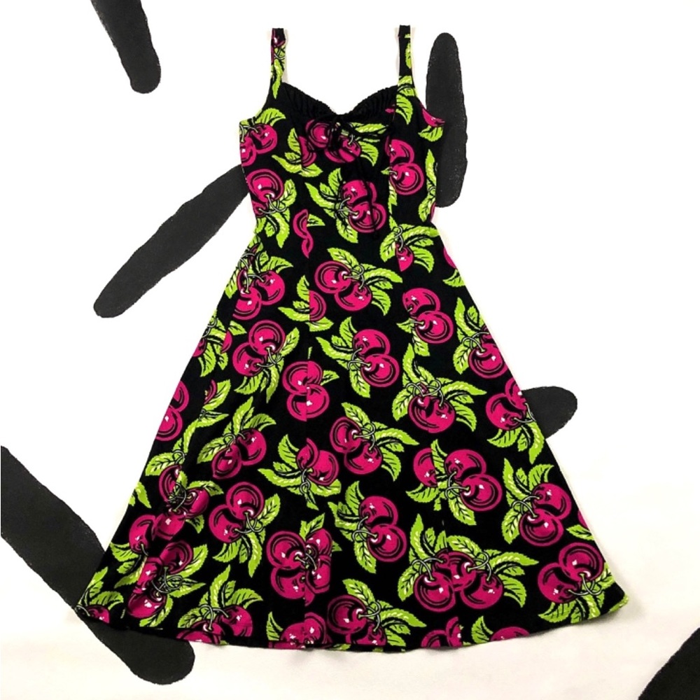VINTAGE y2k Betsy Johnson cherry print dress
